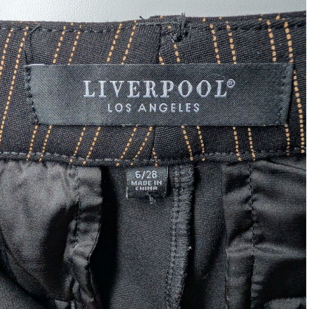 Liverpool Kelsey Trousers Black Gold Pinstripe Stretch Pants - Picture 4 of 5